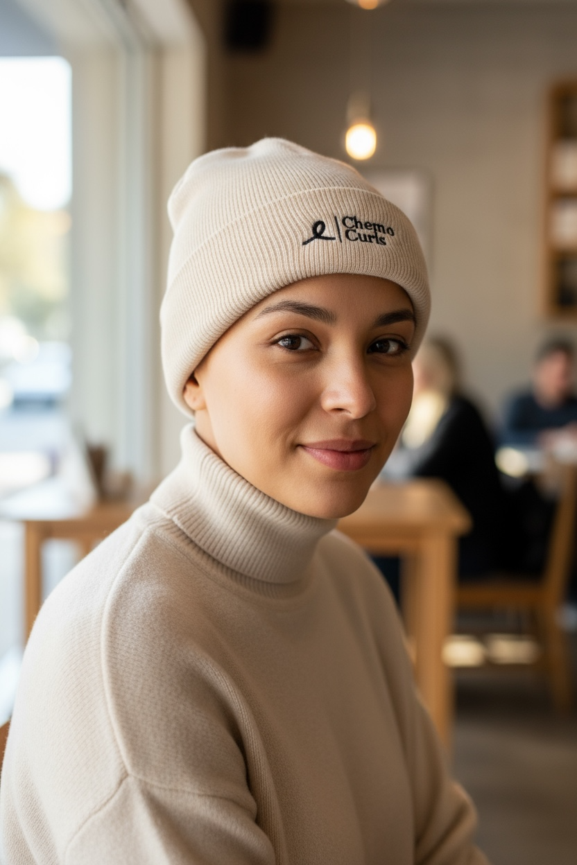 Winter White Knitted Beanie Hat